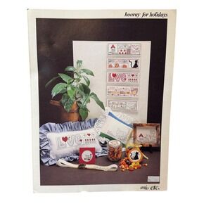Anjo Etc. Hooray for Holidays Cross Stitch Seasonal Patterns Leaflet